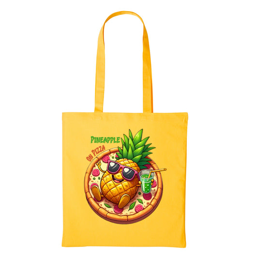 Pineapple On Pizza Tote Bag | Yellow