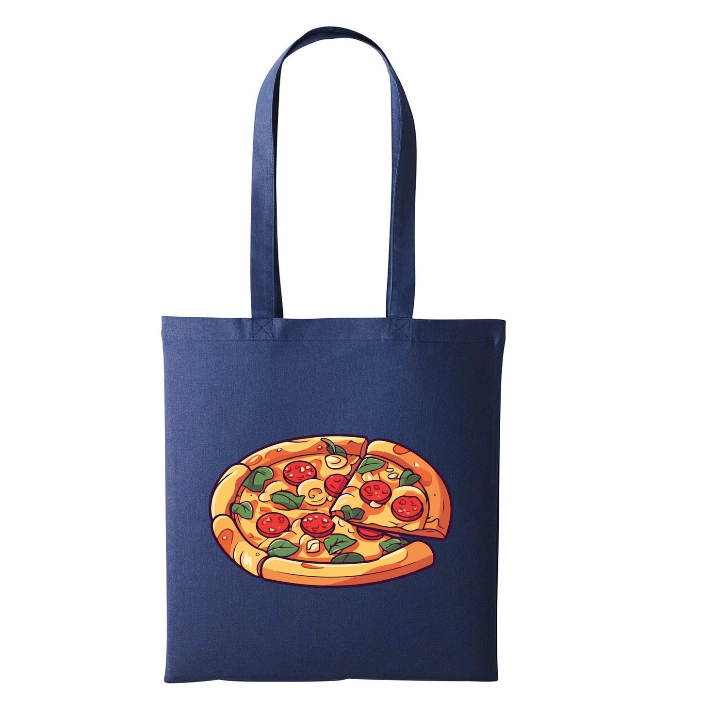 Round Pizza Tote Bag | Navy