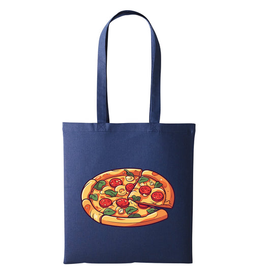 Round Pizza Tote Bag | Navy