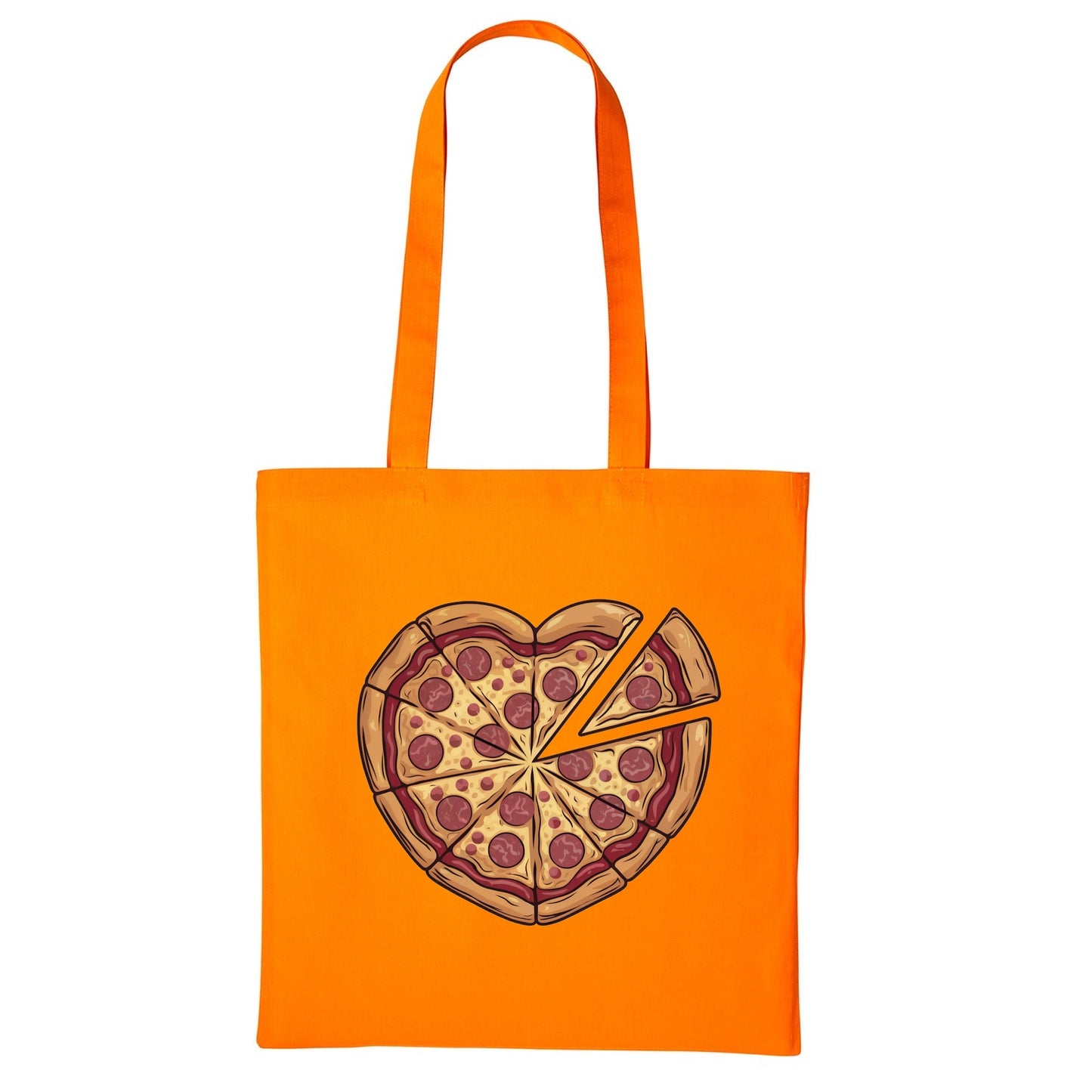 Heart Pizza Tote Bag | Orange